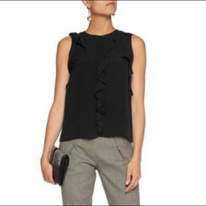 Alexis Mathilde Black Ruffle Sleeveless Top M
